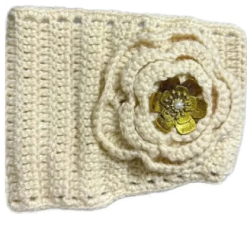 KNITTED HEAD BAND & NECK WARMER -HAND MADE ADJUSTABLE SIZE